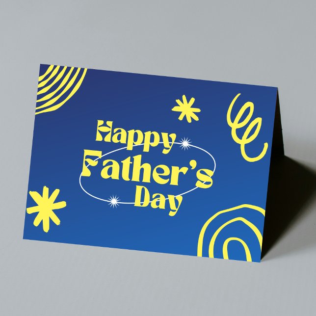 Carte Bleu et jaune pour la fête des pères (Créateur téléchargé)