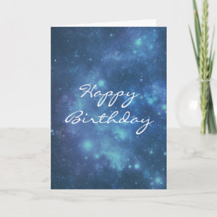 Carte Bleu et pourpre Espace cosmique Image Joyeux anniv