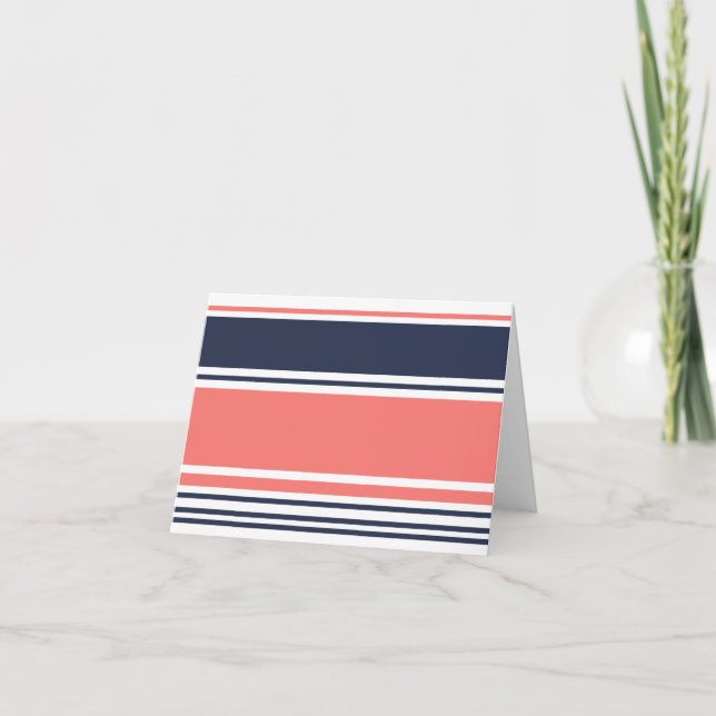 Carte Bleu et rose - Grandes lignes modernes (Devant)