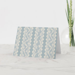 Carte Bleu Gris Ikat sur Crème, Intérieur Vierge