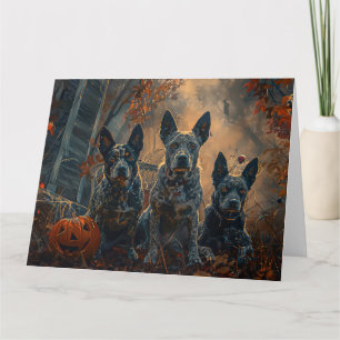 Carte Bleu Heeler Halloween nuit chien délice