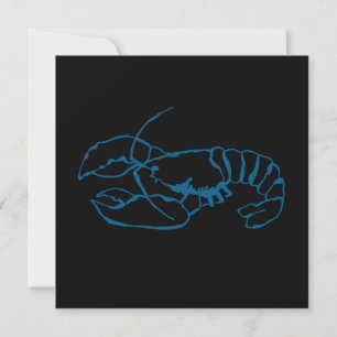 Carte Bleu Homard Mer Animal Simple Plan Dessin