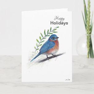 Carte Bleu Joyeux Vacances