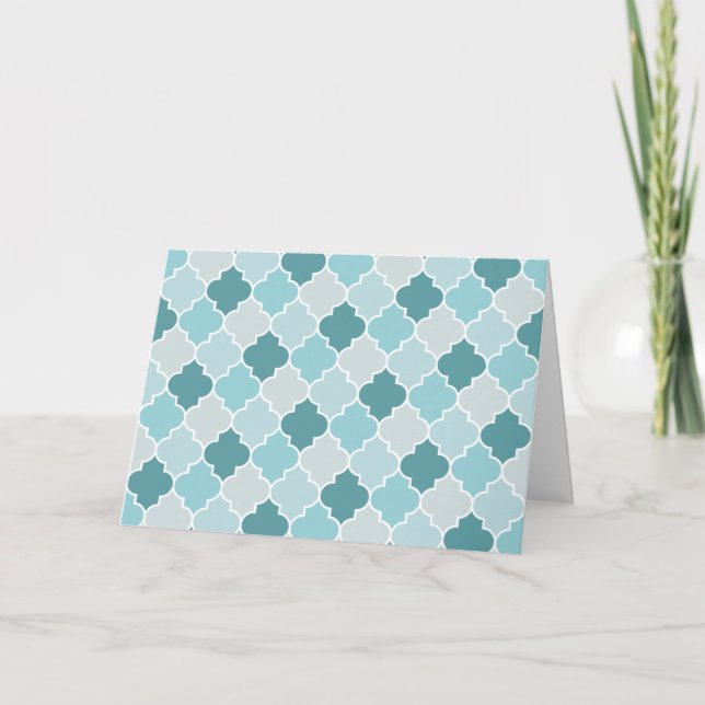 Carte Bleu Marocain Trellis, Lattes, Quatrefoil (Devant)