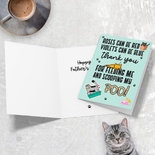 Carte Bleu mignon Bleu Bonne Fête des pères Du Chat