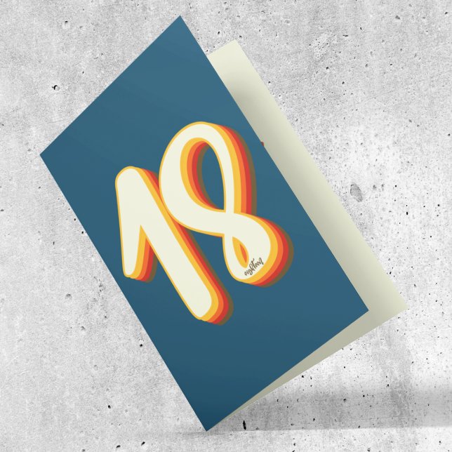 Carte Bleu Moderne Rétro Super dix-huit 18e anniversaire (Créateur téléchargé)