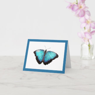 Carte Bleu Papillon Nature Art, Belle Photo Illustration