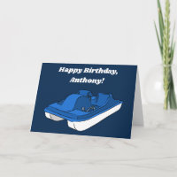 Bleu Pedal Boat Message personnalisé Anniversaire