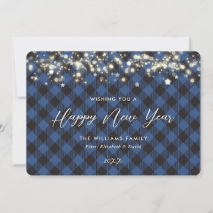 Carte Bleu Plaid Bonne année
