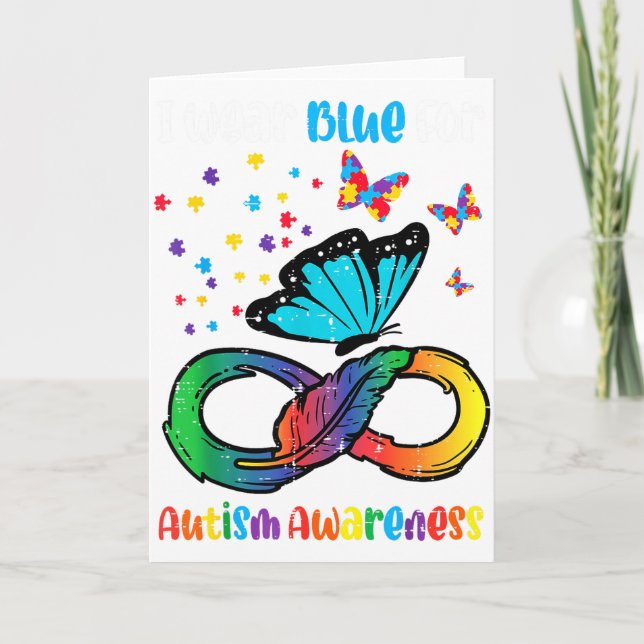 Carte Bleu pour les femmes papillon infini de sensibilis (Devant)