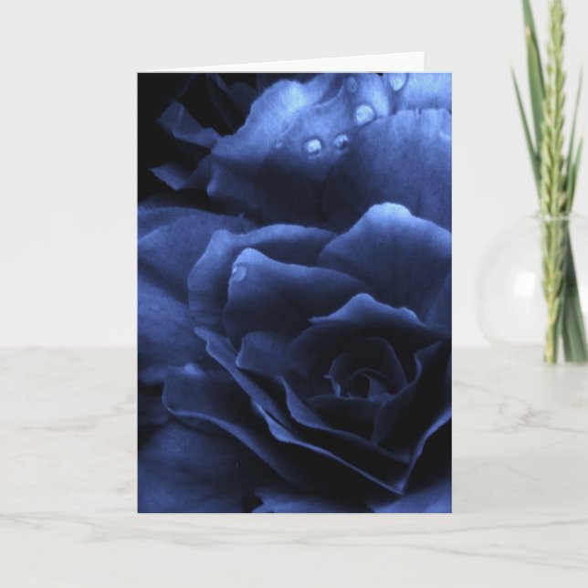 Carte Bleu royal Gros plan d'une double Begonia (Devant)