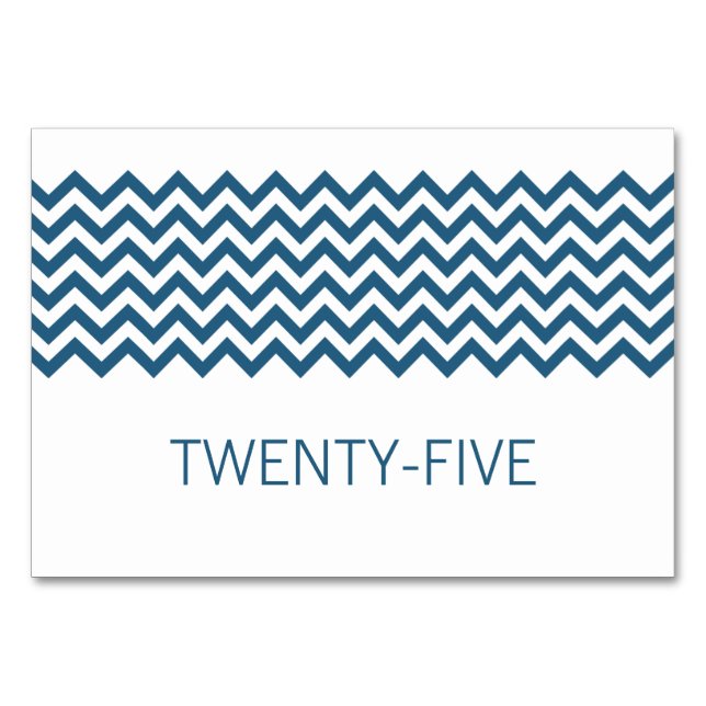 Carte Bleu simple Chevron Table (Devant)