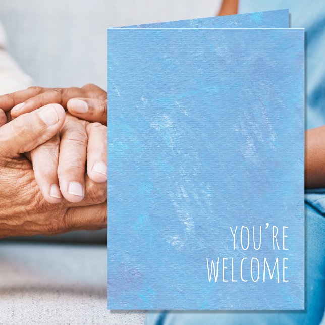 Carte Bleu simple Vous êtes Blanc de bienvenue (Créateur téléchargé)