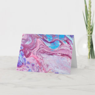 Carte Bleu violet Abstrait Acrylique Fluide Art