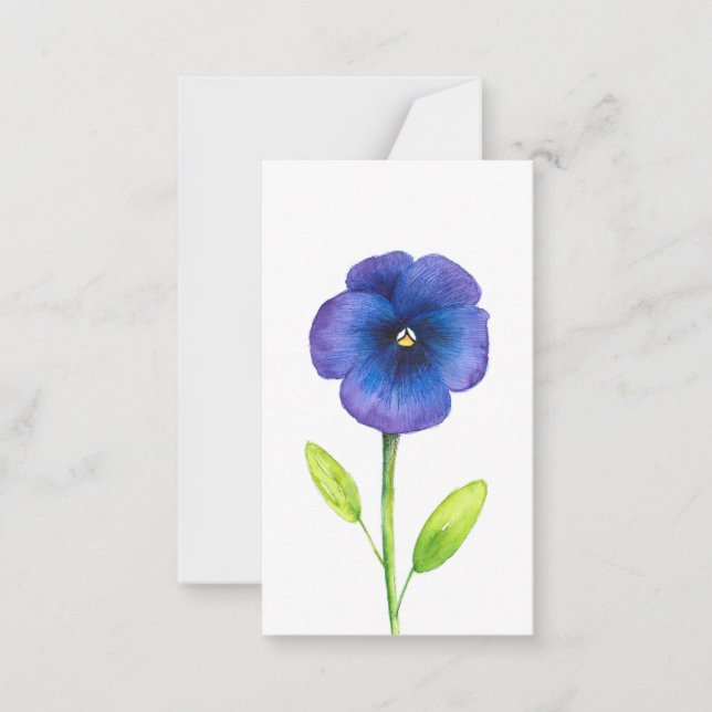 Carte Bleu Violet Pansy Note (Devant)