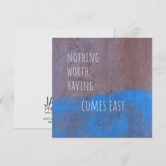 CARTE BLEUE 5.25 x 5.25 (Devant / Derrière)