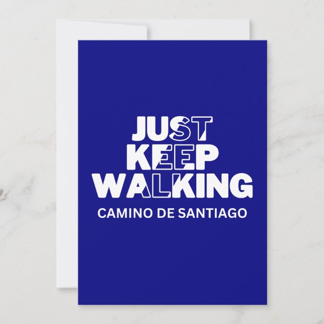 Carte bleue Camino de Santiago "Just Keep Walking" (Devant)