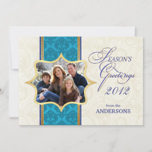 Carte bleue Damas Holiday Photo Flat