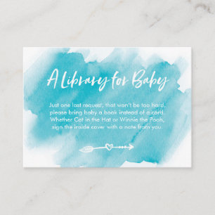 Carte bleue de baby shower de demande de livre