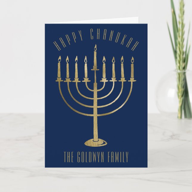 Carte bleue de Hanukah (Devant)