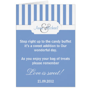 Carte bleue de poème de buffet de sucrerie de