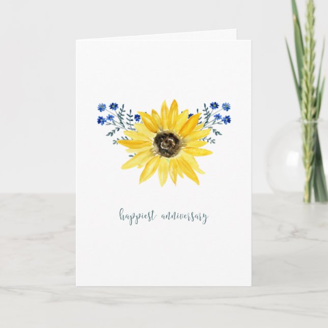 Carte bleue et sunflower (Devant)