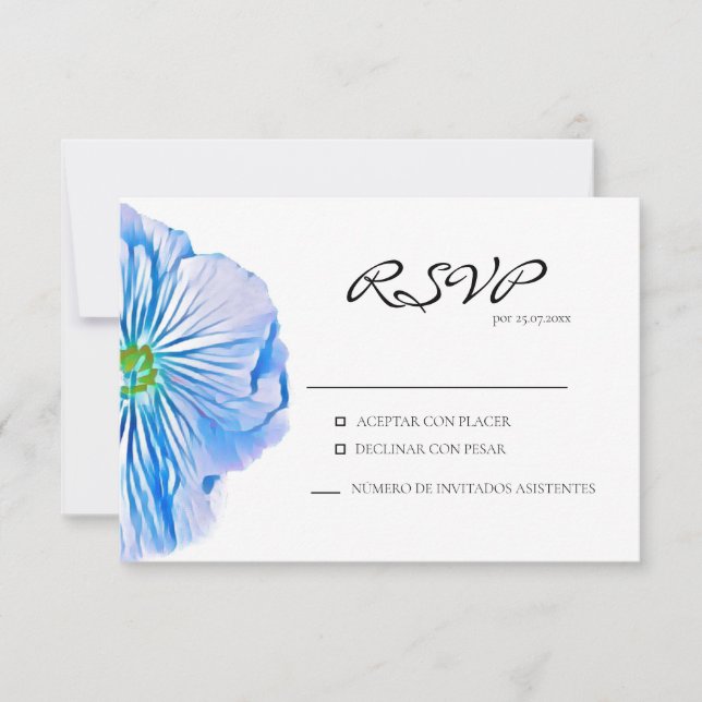 Carte bleue Floral Espagnol (Devant)