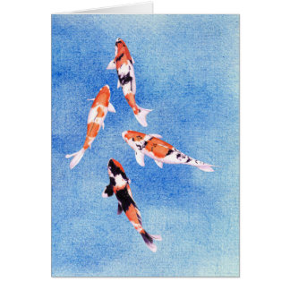 Carte bleue flottante Koi