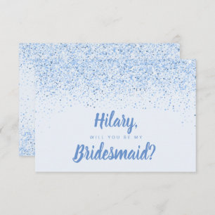 Carte bleue poussiéreuse de demoiselle d'honneur