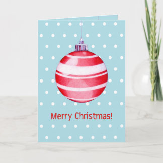 Carte bleue rouge ornement de Noël