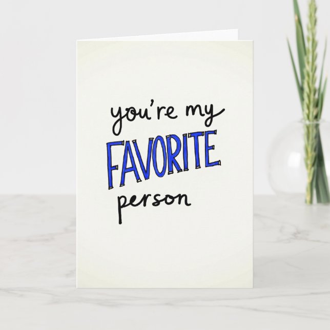 Carte Bleue Vous Êtes Ma Personne Préférée (Devant)