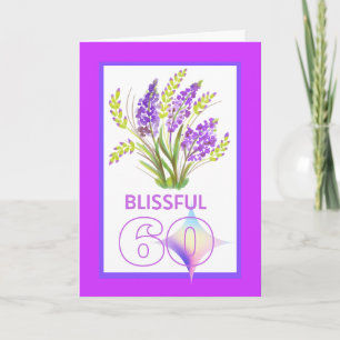 Carte Blissful 60 Diamond Anniversaire Fleurs pourpres