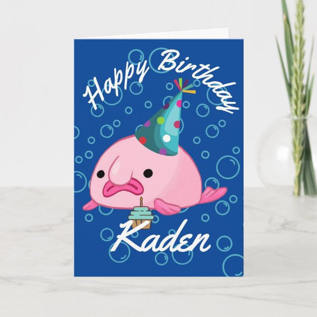 Carte Blobfish d'anniversaire personnalisée (Devant)