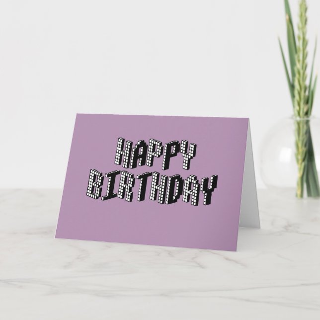Carte Blocks Joyeux Anniversaire (Lavande) (Devant)