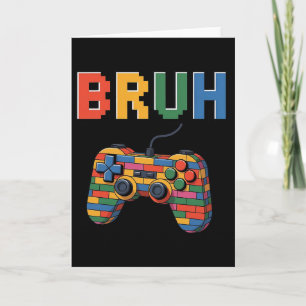 Carte Blocs de Construction Bruh Gaming Joueur Garçons M