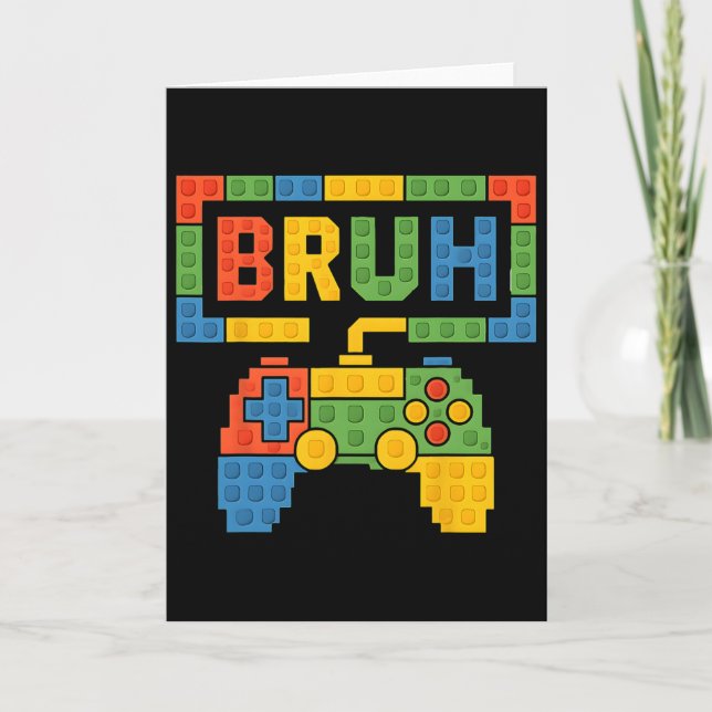 Carte Blocs de Construction Bruh Garçons Anniversaire Br (Devant)