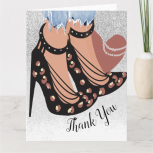 Carte Blogueuse de mode chic et belle Merci paillettes