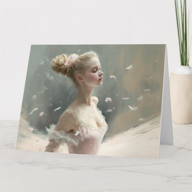 Carte Blonde ballerina, une fille qui aime le ballet (Devant)