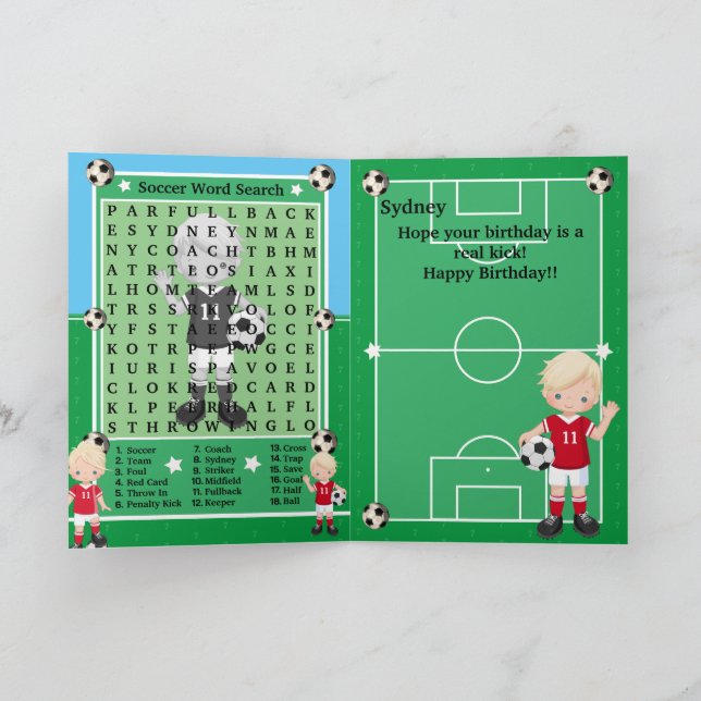 Carte Blonde Boys Football Mot Recherche Joyeux Annivers (Intérieur)