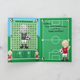 Carte Blonde Boys Football Mot Recherche Joyeux Annivers