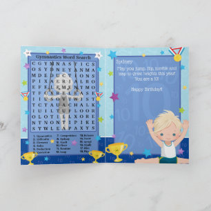 Carte Blonde Boys Gymnastique Word Recherche Joyeux Anni