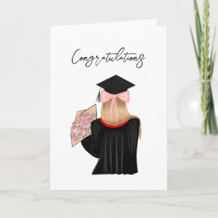 Carte Blonde Coquette Graduate Félicitations
