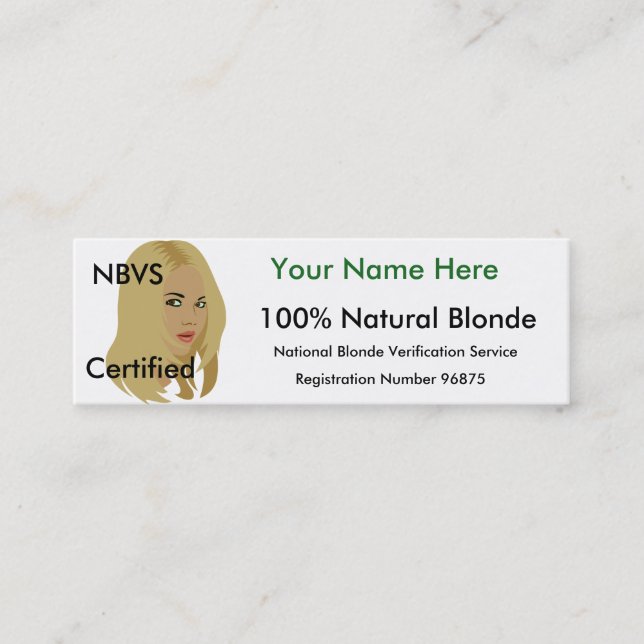 Carte blonde d'identification (Devant)