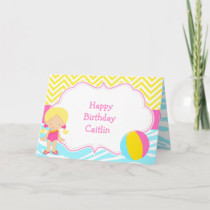 Carte Blonde Girl Pool Party Bash Party