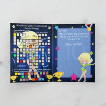 Blonde Girls Gymnastique Message secret Anniversai
