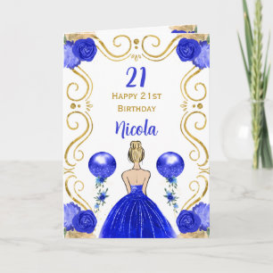 Carte Blonde Princess Blue Joyeux anniversaire