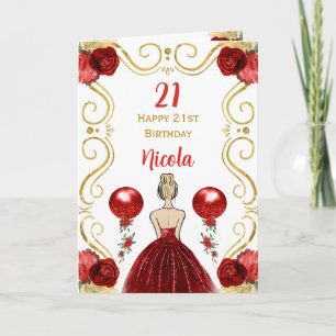 Carte Blonde Princesse Red Joyeux anniversaire