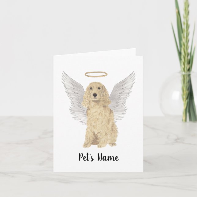 Carte Blonde Tan Golden Cocker Spaniel Sympathy Memorial (Devant)