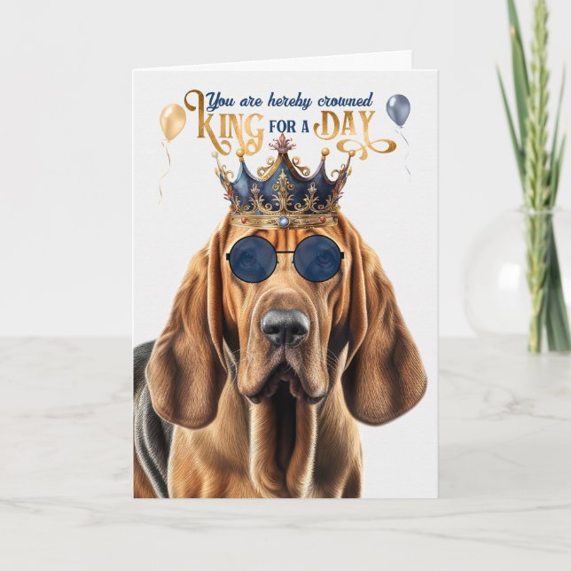 Carte Bloodhound Chig King pour une journée drôle d'anni (Devant)
