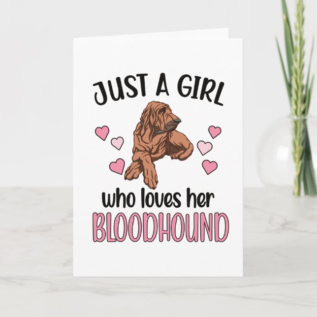 Carte Bloodhound Girl Amoureux des chiens Propriétaire C (Devant)